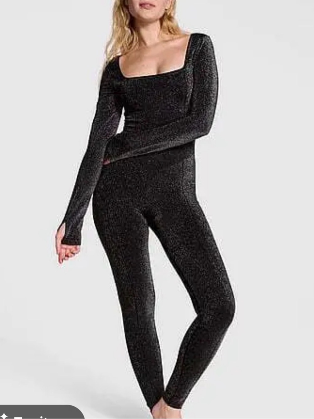 NWT Pink Victoria's Secret Sparkle Squareneck Jumpsuit M